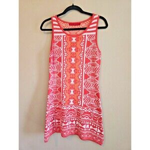 Krimson Klover cotton blend sleeveless orange patterned sz M dress, casual